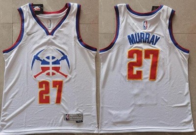 Men's Denver Nuggets #27 Jamal Murray White 2021 Earned Icon Swingman Jersey
