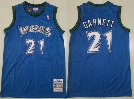 Men's Minnesota Timberwolves #21 Kevin Garnett Blue 1997 Throwback Swingman Jersey