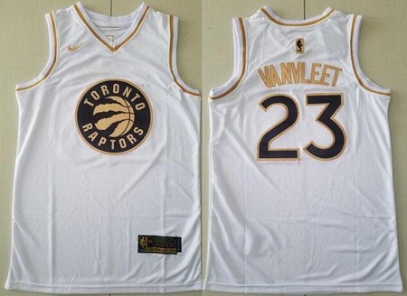 Men's Toronto Raptors #23 Fred VanVleet White Gold Icon Swingman Jersey
