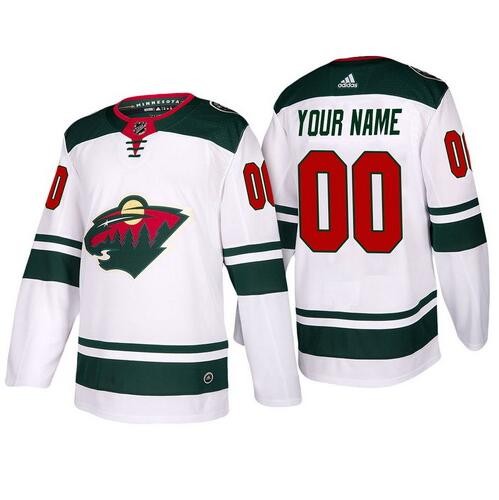 Men's Minnesota Wild Customized White Authentic Jersey