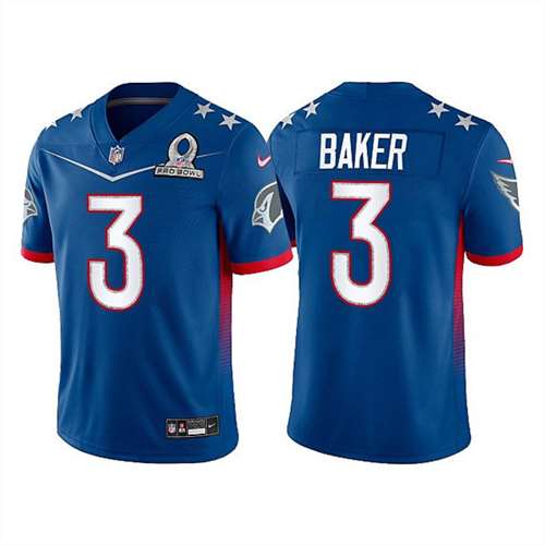 Arizona Cardinals Customized#3 Budda Baker 2022 Royal NFC Pro Bowl Stitched Jersey