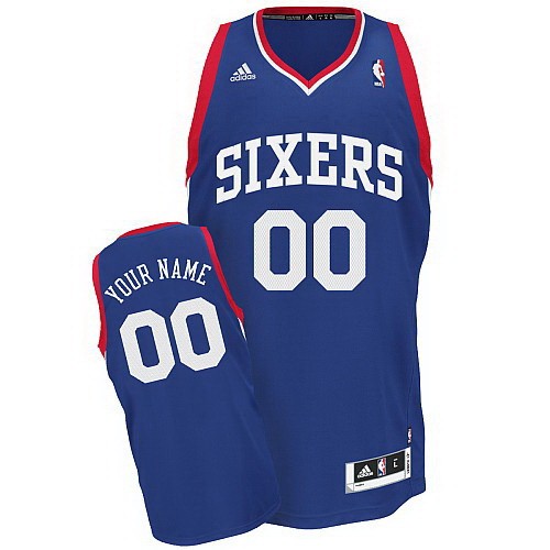 Philadelphia 76ers Customized Blue Swingman Adidas Jersey