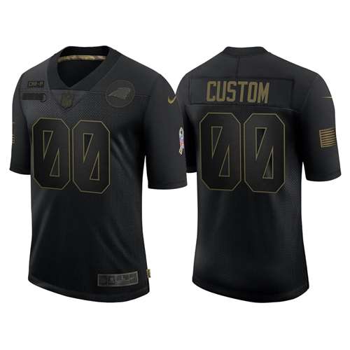 Carolina Panthers Customized 2020 Black Salute To Service Limited Stitched Jersey