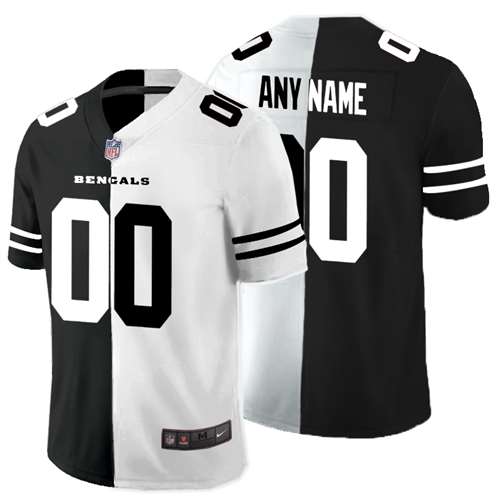 Bengals Customized Black And White Split Vapor Untouchable Limited Jersey