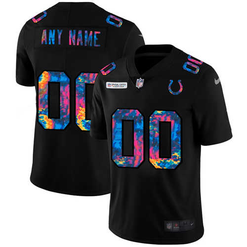 Indianapolis Colts Customized 2020 Black Crucial Catch Limited Stitched Jersey