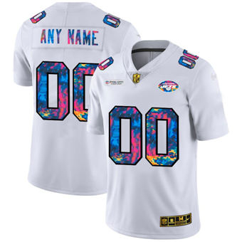 New York Jets Customized 2020 White Crucial Catch Limited Stitched Jersey