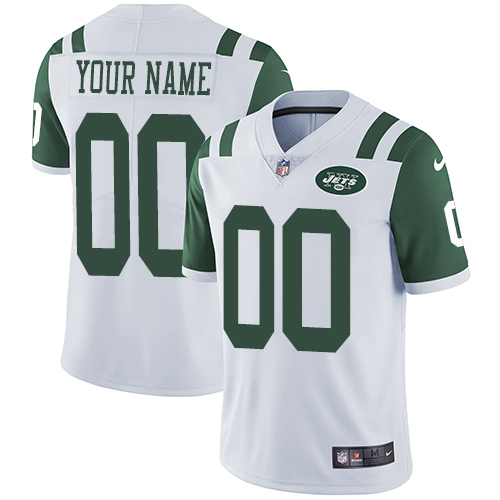 New York Jets Customized White Vapor Untouchable NFL Stitched Limited Jersey