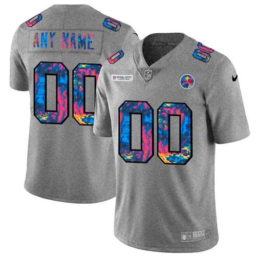Pittsburgh Steelers Customized 2020 Grey Crucial Catch Limited Stitched Jersey
