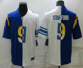 Men's Los Angeles Rams 9 Matthew Stafford Blue White Two Tone 2021 Vapor Untouchable Stitched Nike Limited Jersey