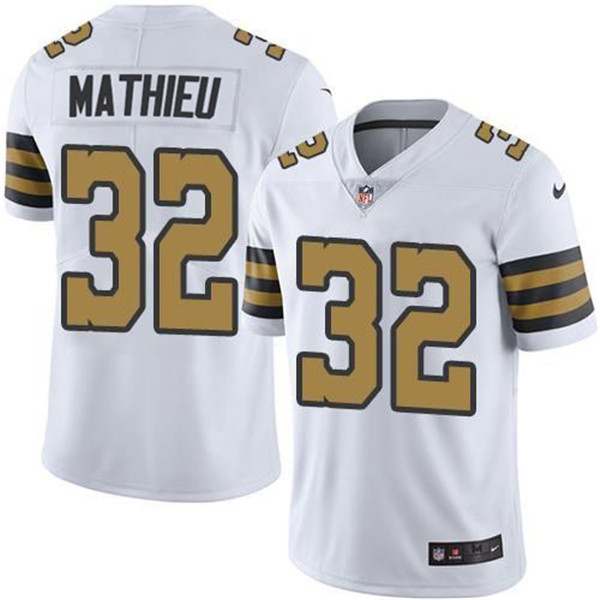 Men's New Orleans Saints 32 Tyrann Mathieu White Color Rush Limited Stitched Jersey