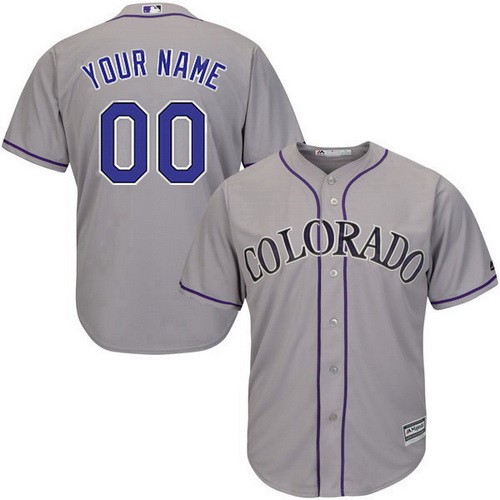 Men's Women Youth Colorado Rockies Customized Gray Cool Base Jersey
