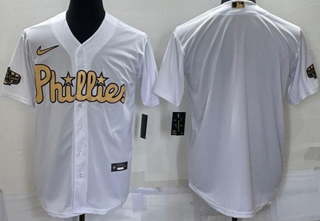 Men's Philadelphia Phillies Blank White 2022 All Star Cool Base Jersey