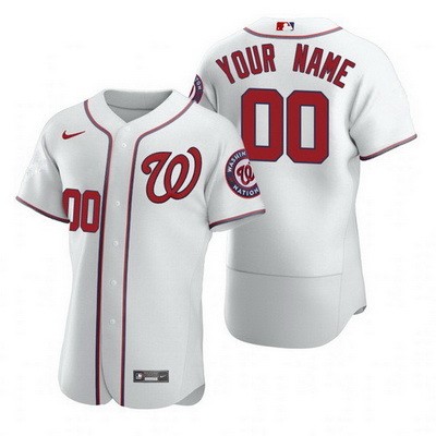 Men's Women Youth Washington Nationals Customized White Home 2020 FlexBase Jersey