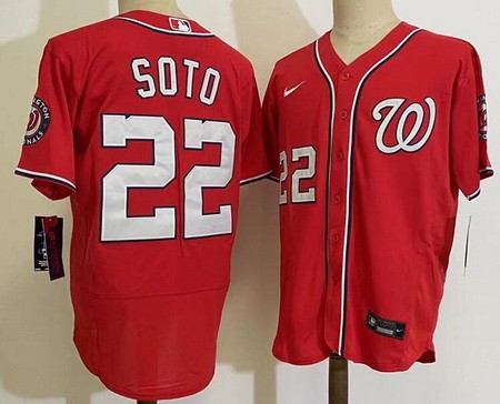 Men's Washington Nationals #22 Juan Soto Red Authentic Jersey