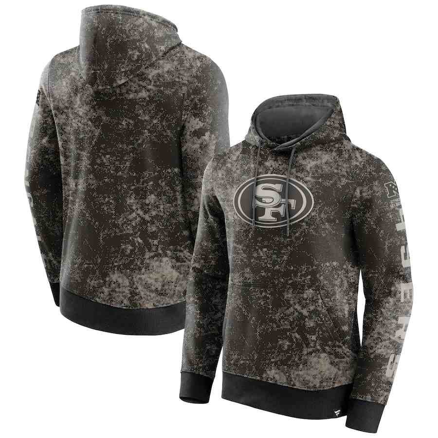 Men's San Francisco 49ers BlackGray Blackout Tonal Pullover Hoodie