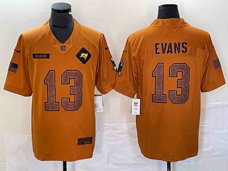 Men's Tampa Bay Buccaneers #13 Mike Evans 2023 Brown Salute To Service Limited Stitched Jersey