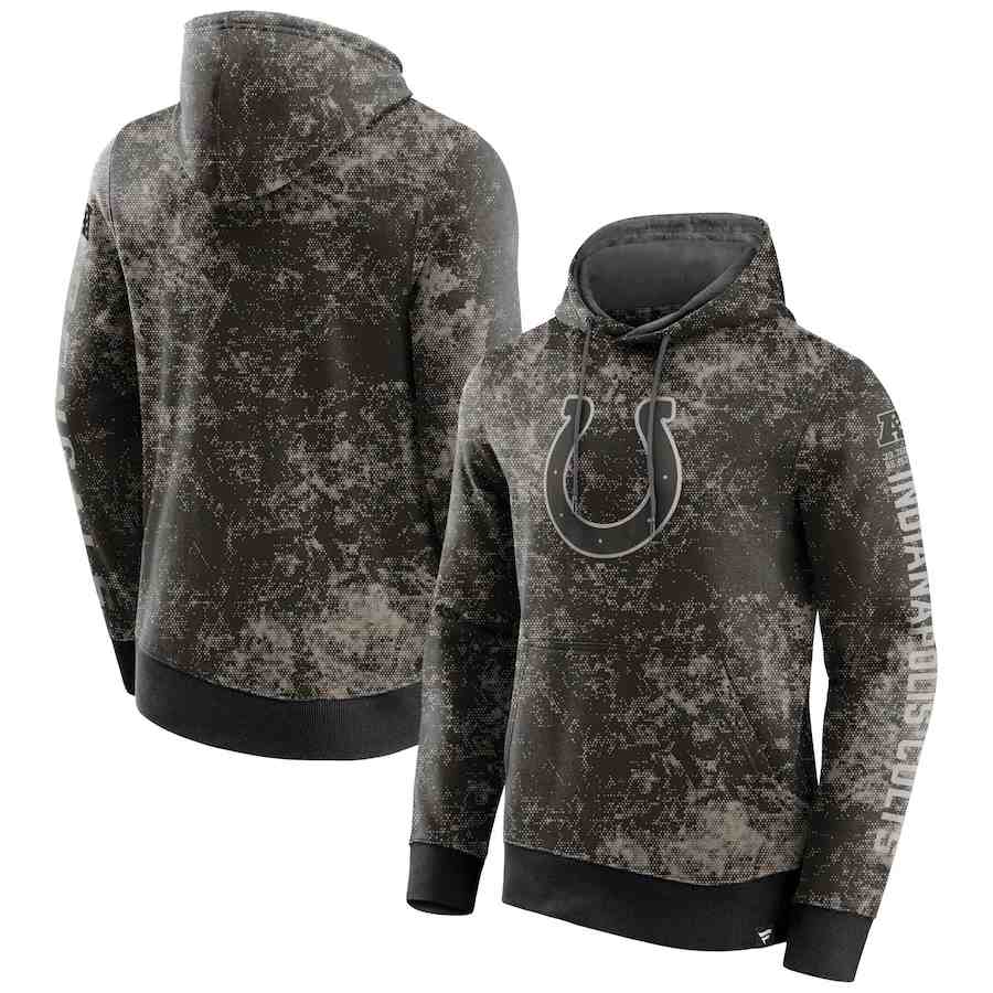 Men's Indianapolis Colts BlackGray Blackout Tonal Pullover Hoodie