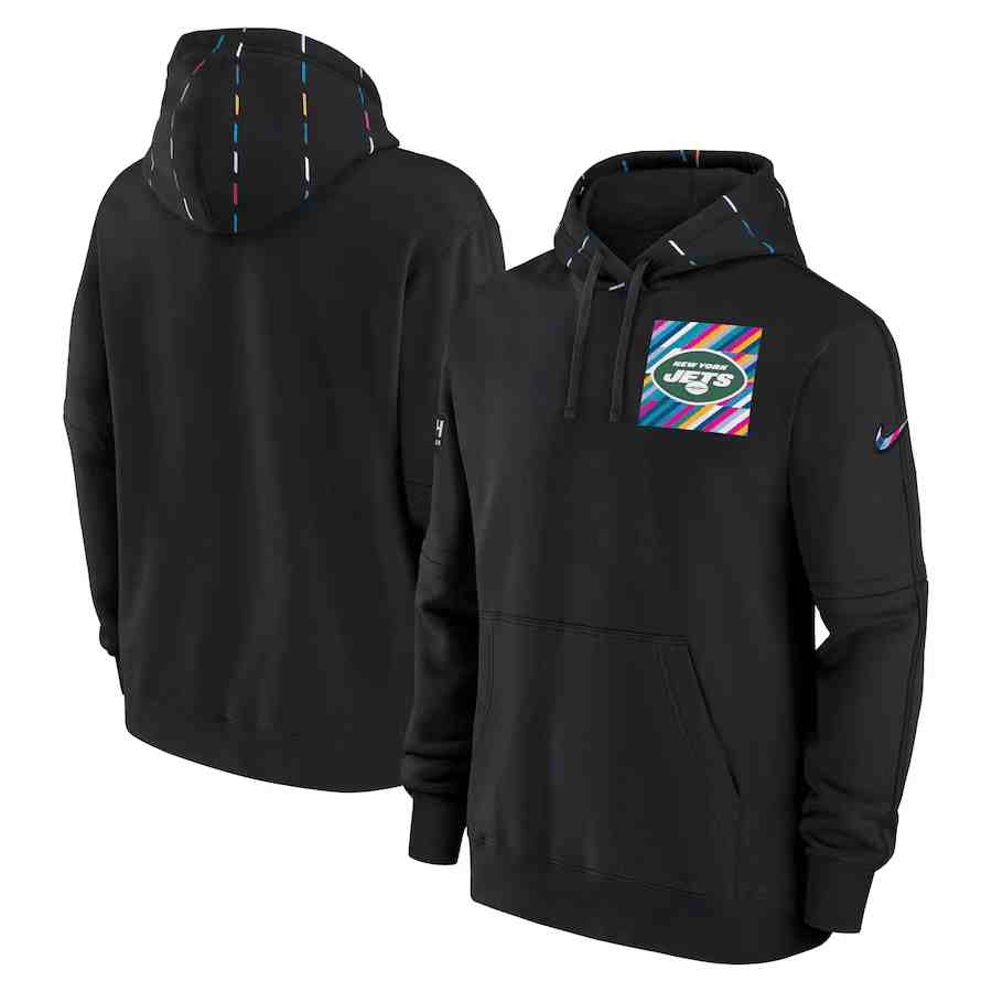 Men's New York Jets Black 2023 Crucial Catch Club Pullover Hoodie