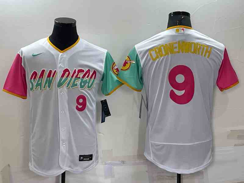 Men's San Diego Padres #9 Jake Cronenworth White 2022 City Connect Flex Base Stitched Jersey