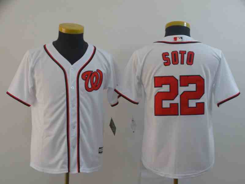 Youth Washington Nationals 22 Juan Soto WhiteCool Base Jersey