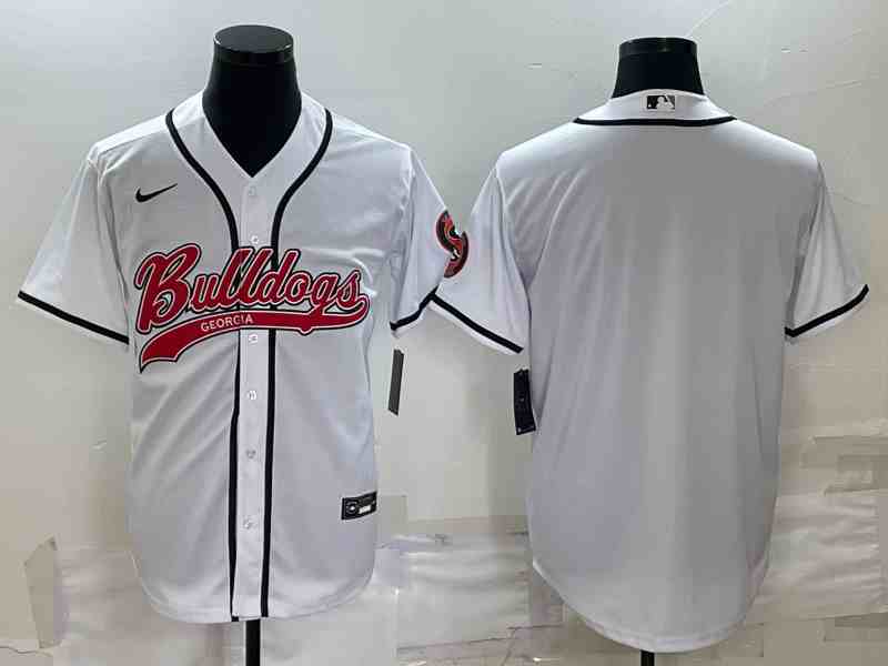 Men's Georgia Bulldogs Blank Red With Patch Cool Base Stitched Baseball Jersey