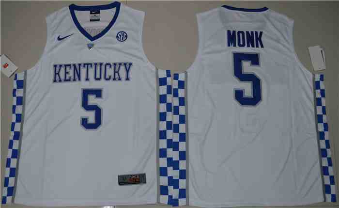Kentucky Wildcats 5 Nassir Little White Colleage NCAA Basketball Jerseys