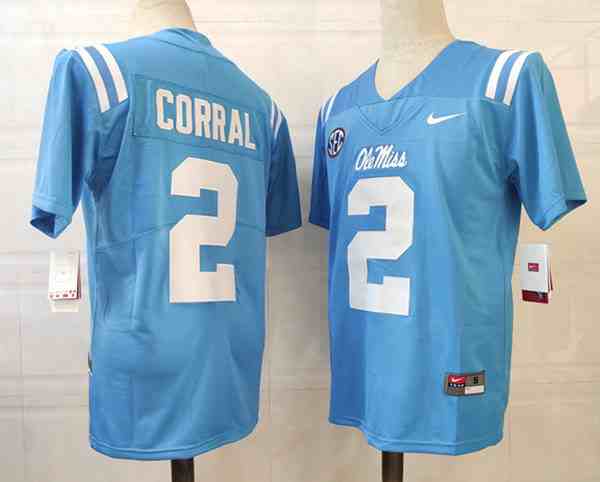 Matt Corral Ole Miss Rebels 2022 Sugar Bowl Blue Free Hat 2 Jersey Men