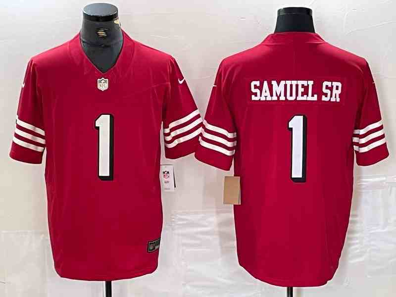 Men's San Francisco 49ers #1 Deebo Samuel New Red F.U.S.E. Vapor Untouchable Limited Football Stitched Jersey (2)