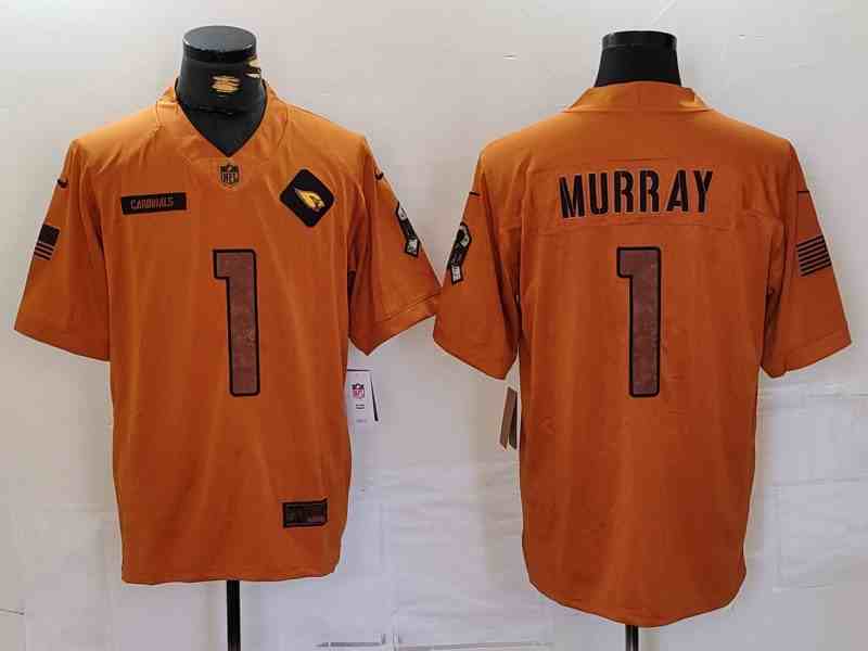 Men's Arizona Cardinals #1 Kyler Murray 2023 Brown Salute To Service Limited Football Stitched Jersey