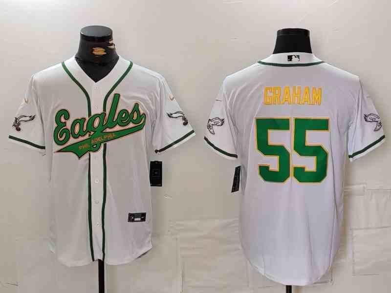 Men's Philadelphia Eagles #55 Brandon Graham WhiteGold Cool Base Stitched Button Jersey