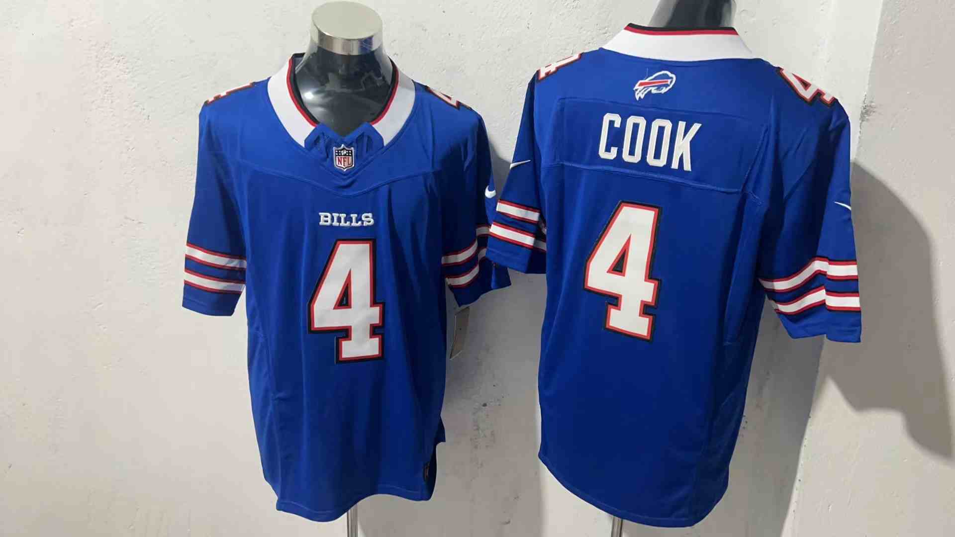 Men's Buffalo Bills #4 James Cook Blue Limited Football Stitched Jersey