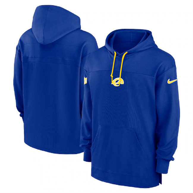Men's Los Angeles Rams Black 2024 Crucial Catch Club Pullover  Hoodie