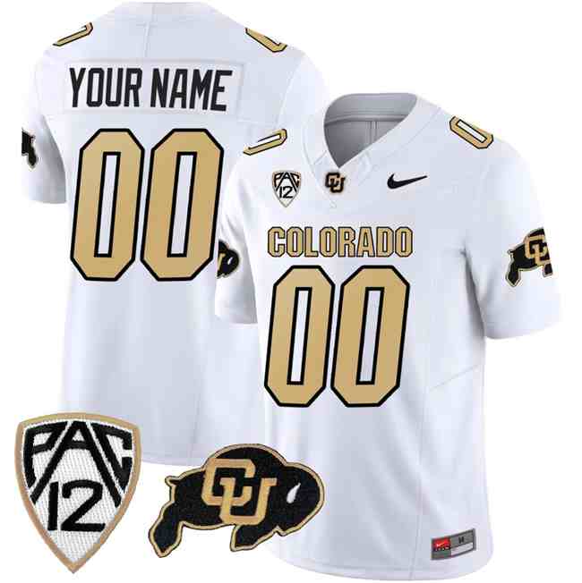 Men's Colorado Buffaloes Active Player Custom White  F.U.S.E. With PAC-12 Patch Stitched Football Jersey