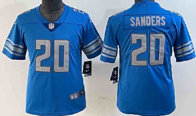 Women's Detroit Lions #20 Barry Sanders Blue Vapor Limited Stitched Jersey