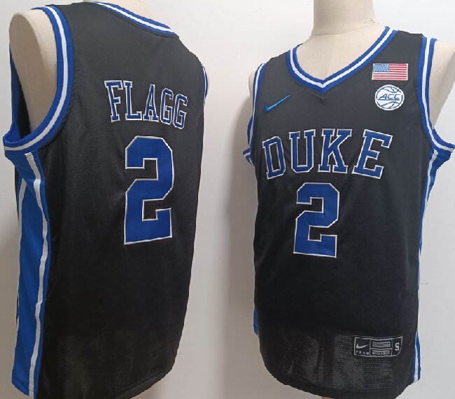 Men's Duke Blue Devils #2 Cooper Flagg Black 2024 Stitched Basketball Jersey