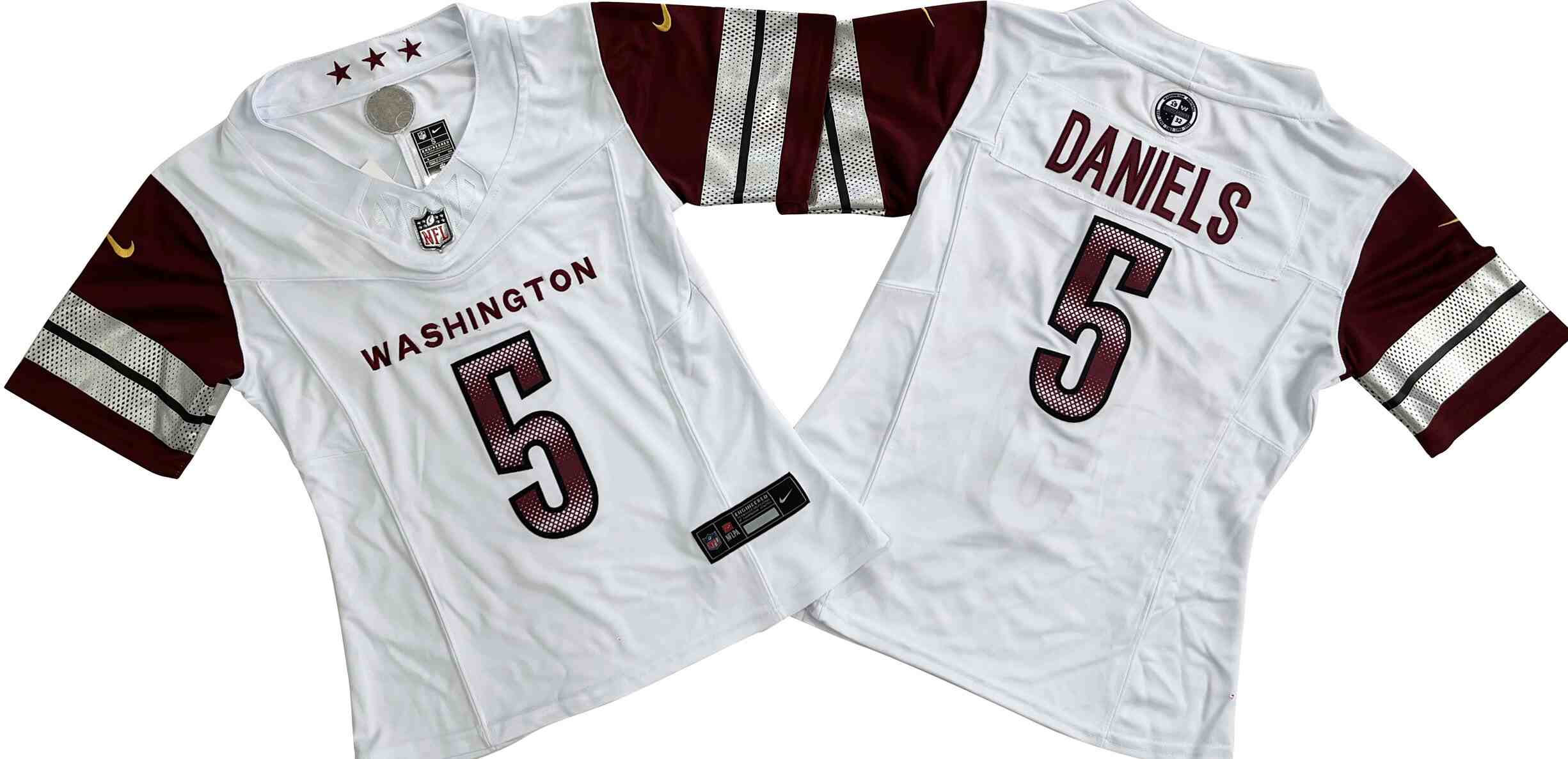 Youth Washington Commanders #5 Jayden Daniels  White Vapor F.U.S.E. Limited Jersey