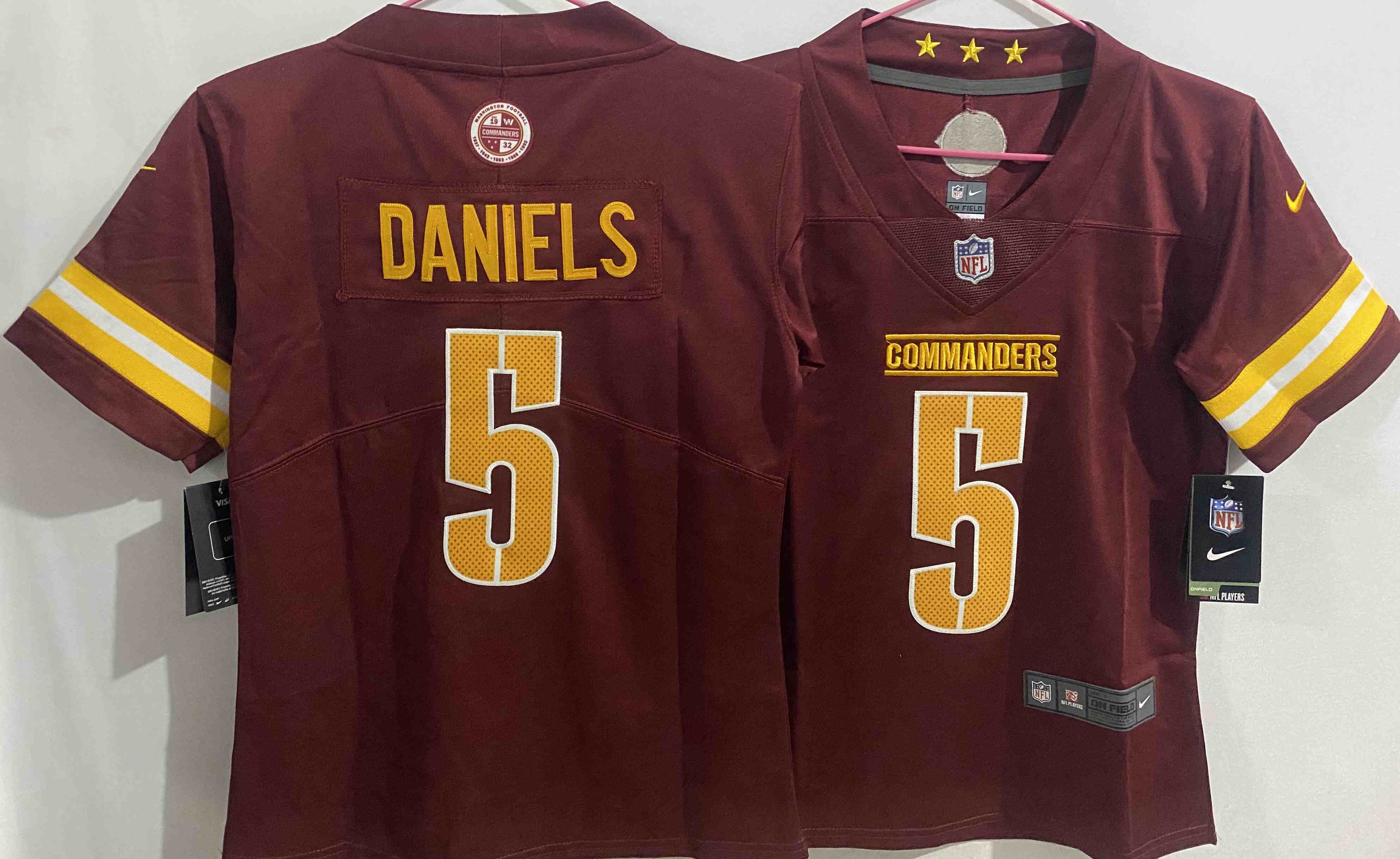 Youth Washington Commanders #5  Jayden Daniels  Burgundy Vapor Limited Jerseys