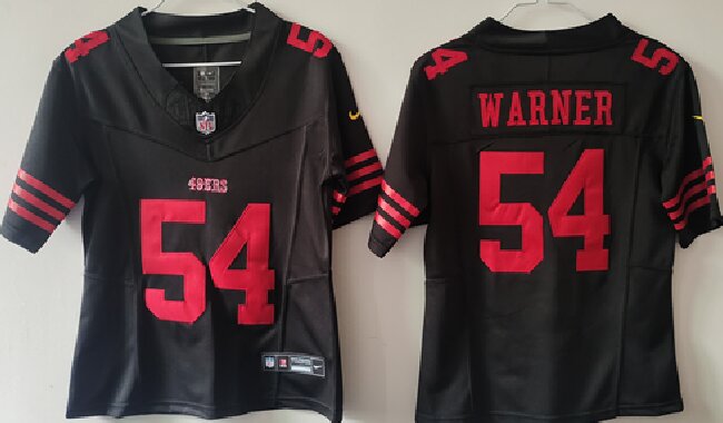 Women's San Francisco 49ers #54 Fred Warner Black F.U.S.E Vapor Untouchable Stitched Jersey(Run Small)
