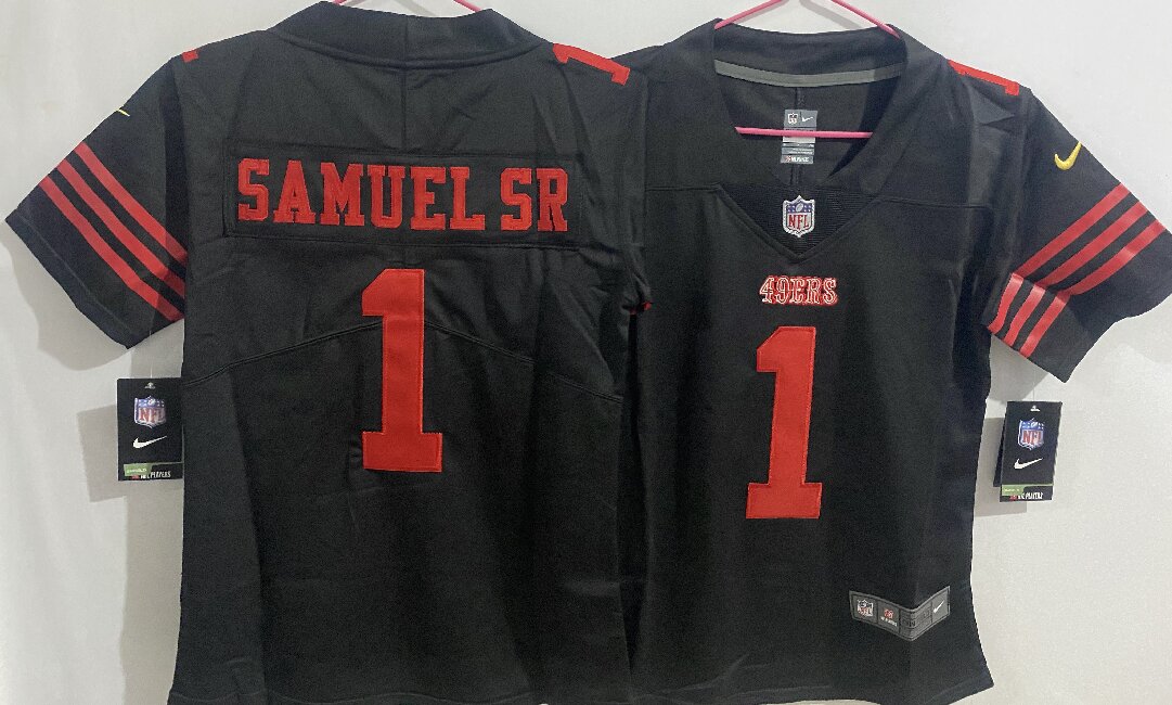 Women's San Francisco 49ers #1 Deebo Samuel Sr. Black Vapor Untouchable Stitched Jersey(Run Small)