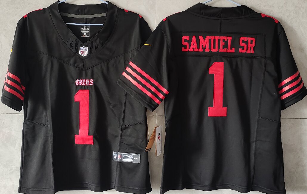 Youth San Francisco 49ers #1 Deebo Samuel Sr. Black F.U.S.E Vapor Untouchable Stitched Jersey(Run Small)