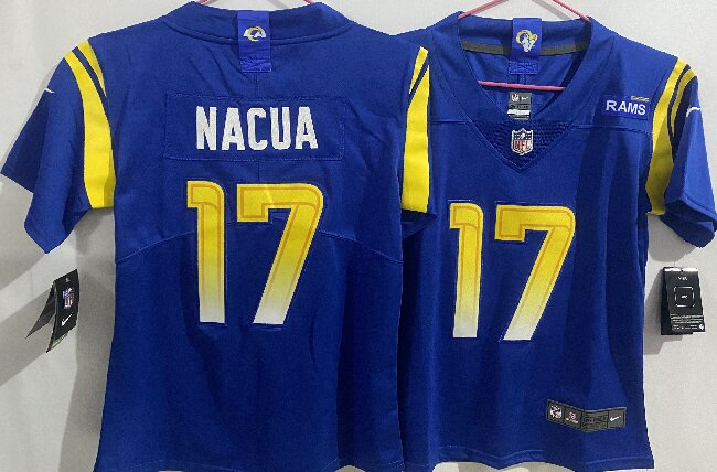 Youth Los Angeles Rams #17 Puka Nacua Blue Vapor Untouchable Limited Stitched Jersey(Run Small)