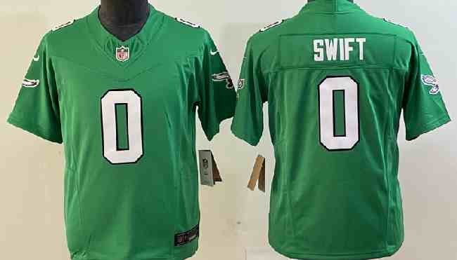 Youth  Philadelphia Eagles #0 D’andre Swift Green  F.U.S.E. Football Stitched Jersey(Run Small)