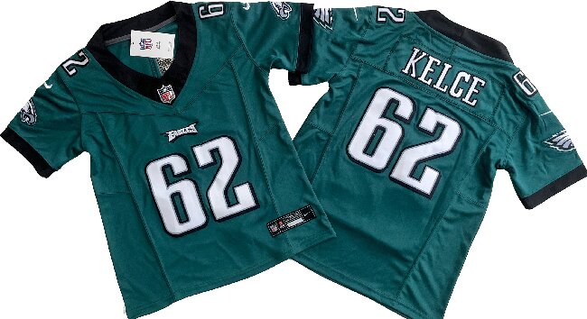 Youth Philadelphia Eagles 62# Jason Kelce Midnight Green Vapor F.U.S.E. Limited Jersey