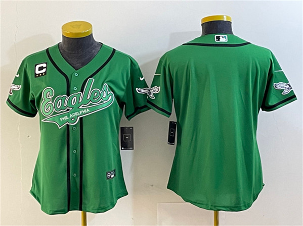 Youth Philadelphia Eagles Blank Green With 3-Star C Patch Cool Base Stitched Baseball Jersey(Run Small)