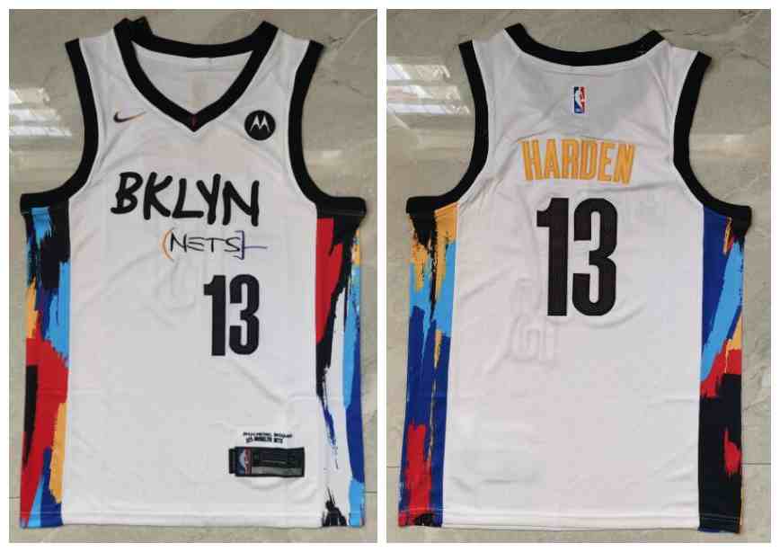 Men's Brooklyn Nets 13 James Harden White 2022-23 City Edition Nike Swingman Jersey