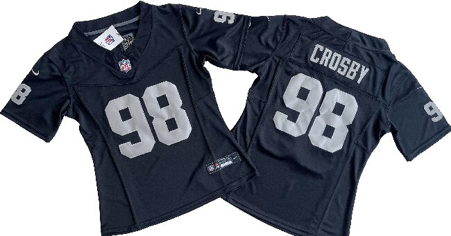 Youth Las Vegas Raiders #98 Maxx Crosby Black Vapor F.U.S.E. Limited Jersey