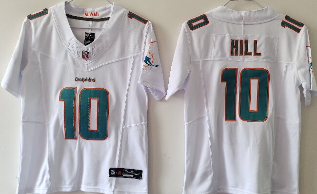 Youth Miami Dolphins #10 Tyreek Hill White F.U.S.E Vapor Untouchable Stitched Jersey(Run Small)
