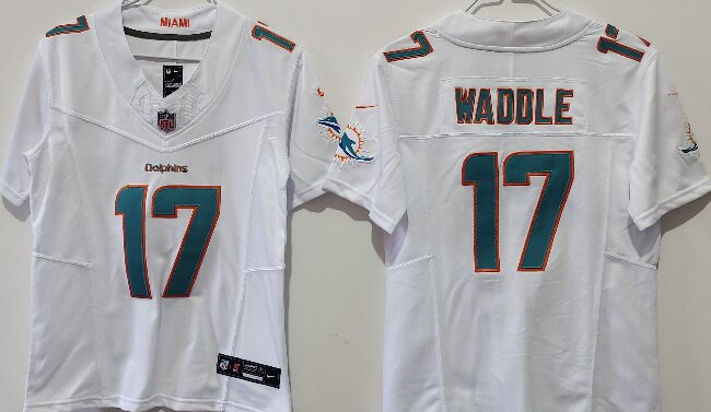 Women's Miami Dolphins #17 Jaylen Waddle White  F.U.S.E Vapor Untouchable Stitched Jersey(Run Small)