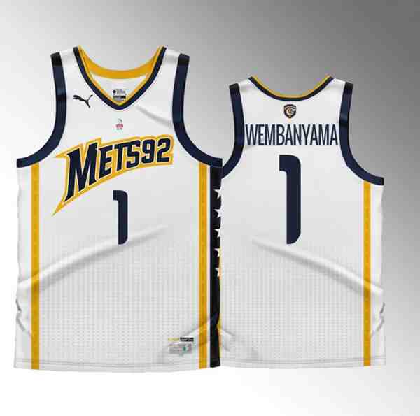 Men's San Antonio Spurs #1 Victor Wembanyama White Stitched Basketball Jersey