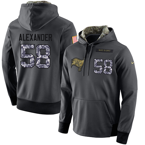 NFL Men's Nike Tampa Bay Buccaneers #58 Kwon Alexander Stitched Black Anthracite Salute To Service Player Performance Hoodie